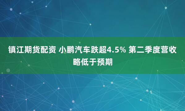 镇江期货配资 小鹏汽车跌超4.5% 第二季度营收略低于预期